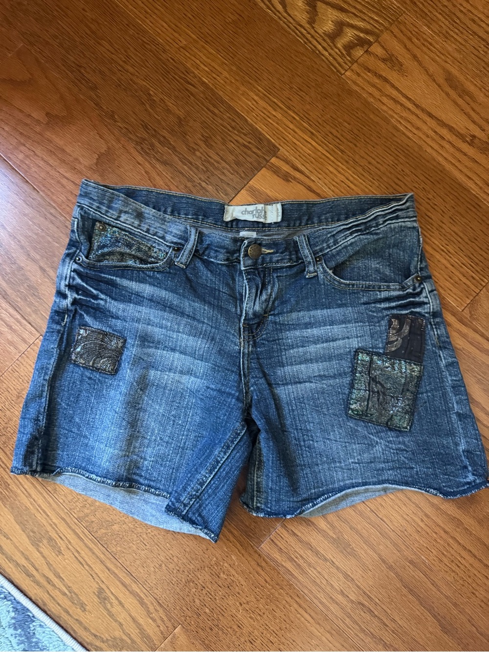 Charlotte Russe Blue Denim Patchwork Women's Shorts Y2K Sz 6